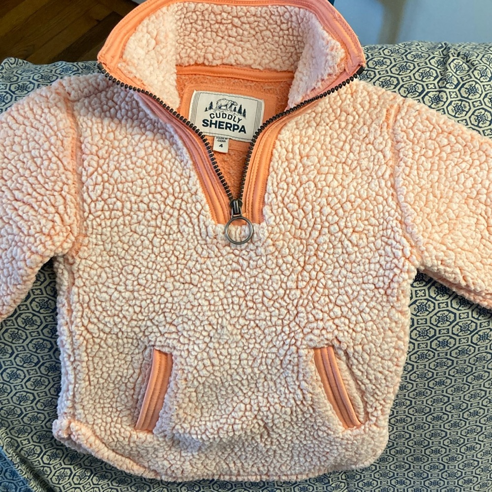 Girls size 4 Cuddly Sherpa quarter-zip pullover